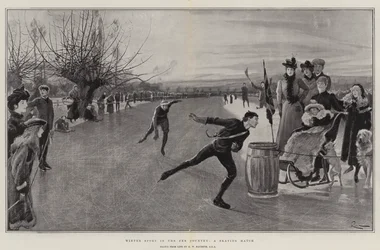 Winter Sport in the Fen Country, a Skating Match